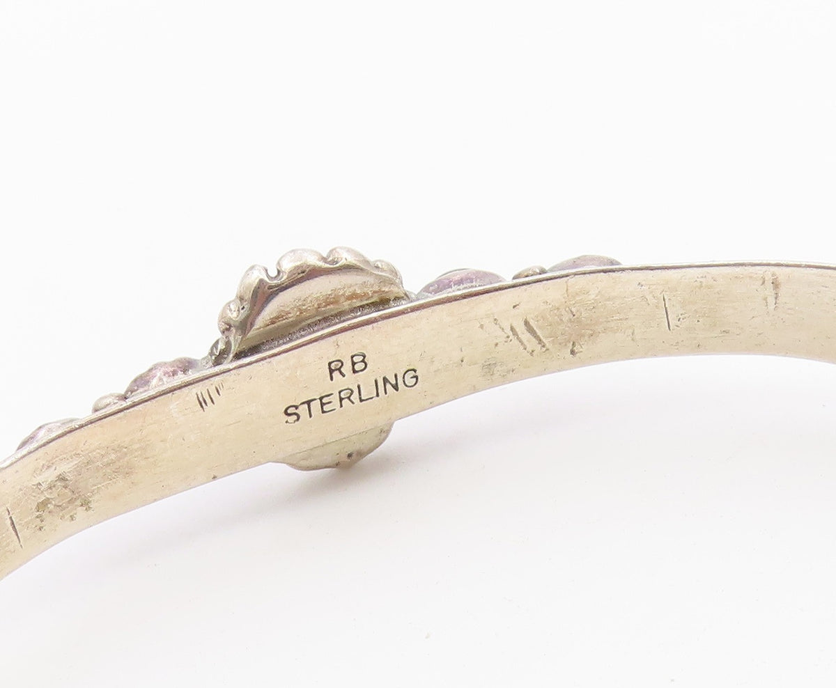 925 Sterling Silver Vintage Bracelet RICHARD BEGAY NAVAJO Multi Gemstone BT12166