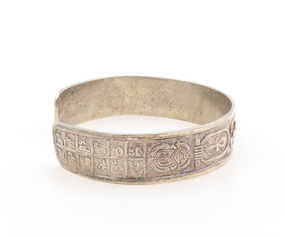 925 Sterling Silver Vintage Bracelet MIDDLE EAST Cartouche Design Cuff   BT10953
