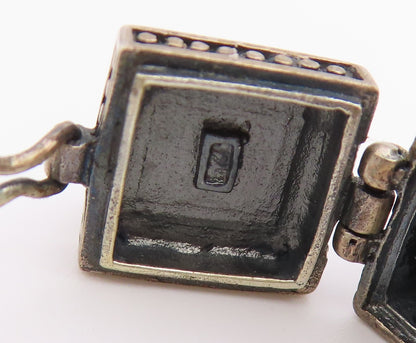 925 Sterling Silver Vintage Pendant Religious Prayer Box Locket OPENS  PT26511