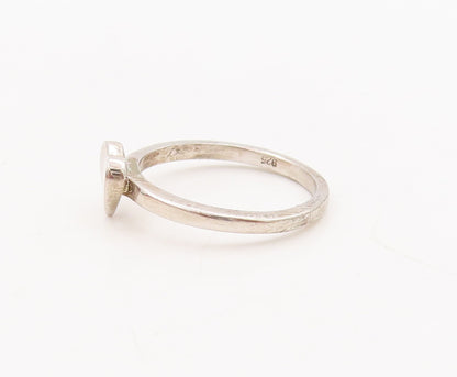 925 Sterling Silver Vintage Ring Minimalist Cutout Love Heart  Sz 7  RG29157
