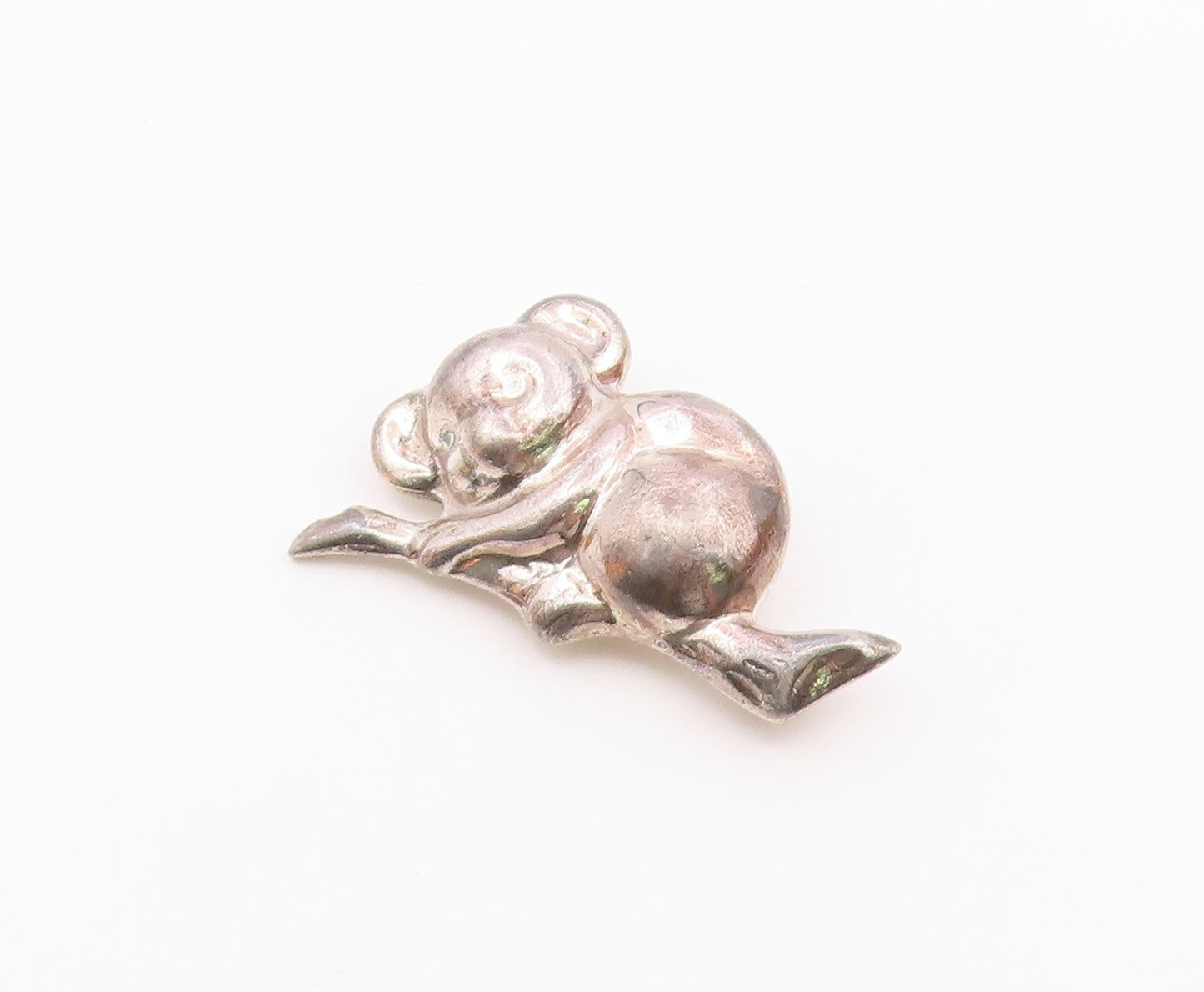 MEXICO 925 Sterling Silver  Vintage Shiny Hollow Koala Bear Brooch Pin  BP8630