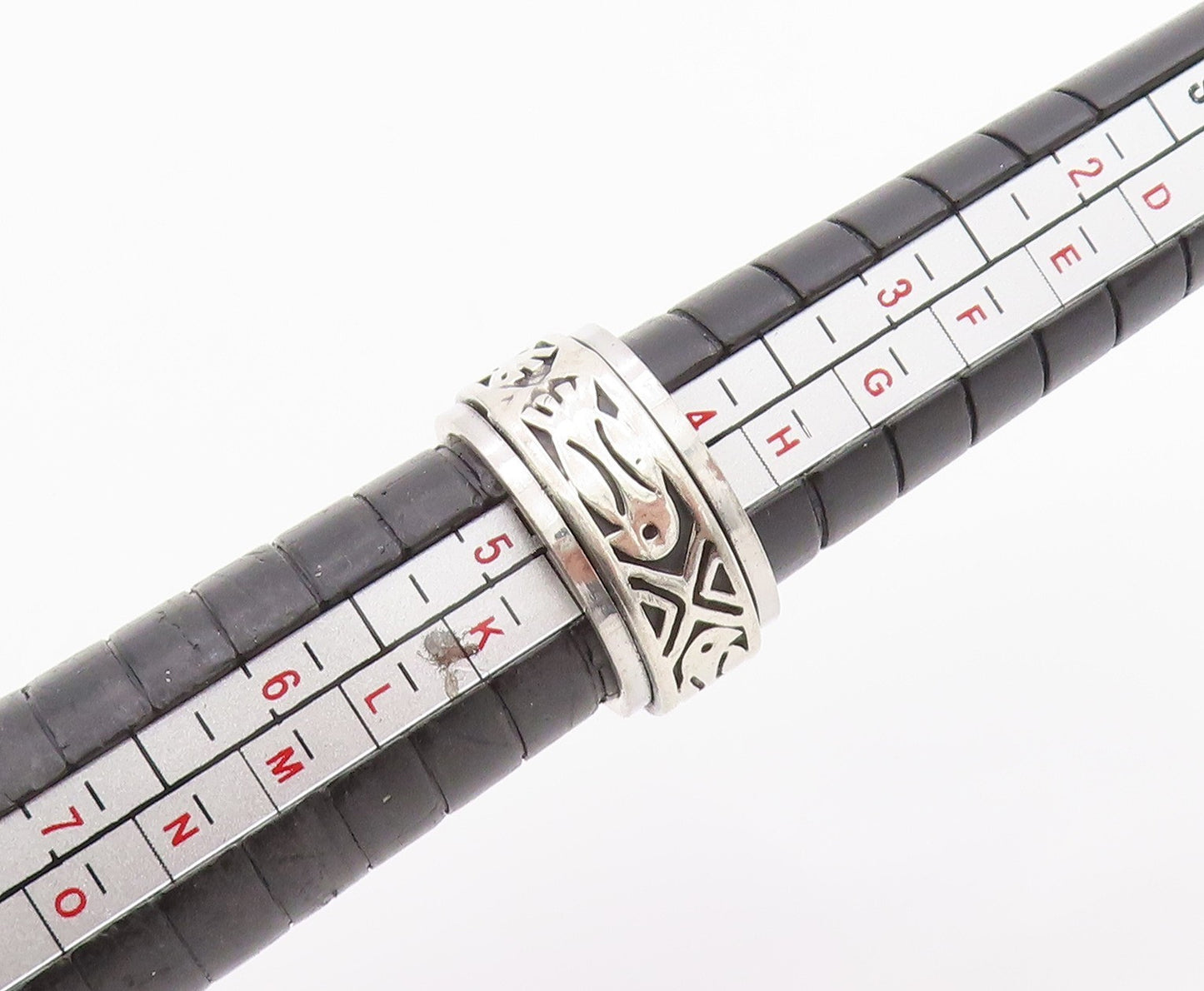 925 Sterling Silver Vintage Ring Modernist Bird Spinner Band  Sz 4.5  RG36294