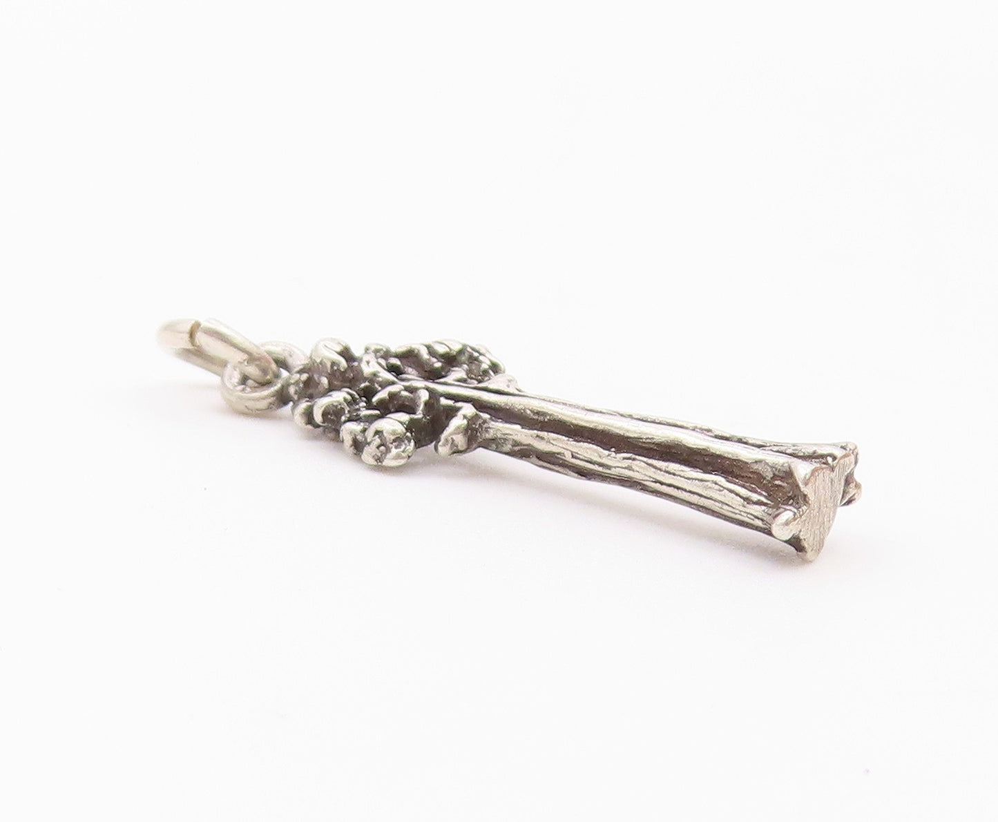 925 Sterling Silver  Vintage Petite Tall Tree Shiny Drop Pendant  PT18031