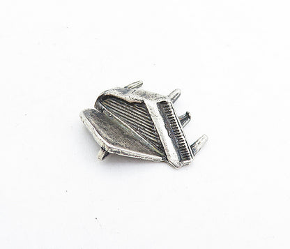 925 Sterling Silver  Vintage Dark Tone Open Grand Piano Motif Pendant  PT4368