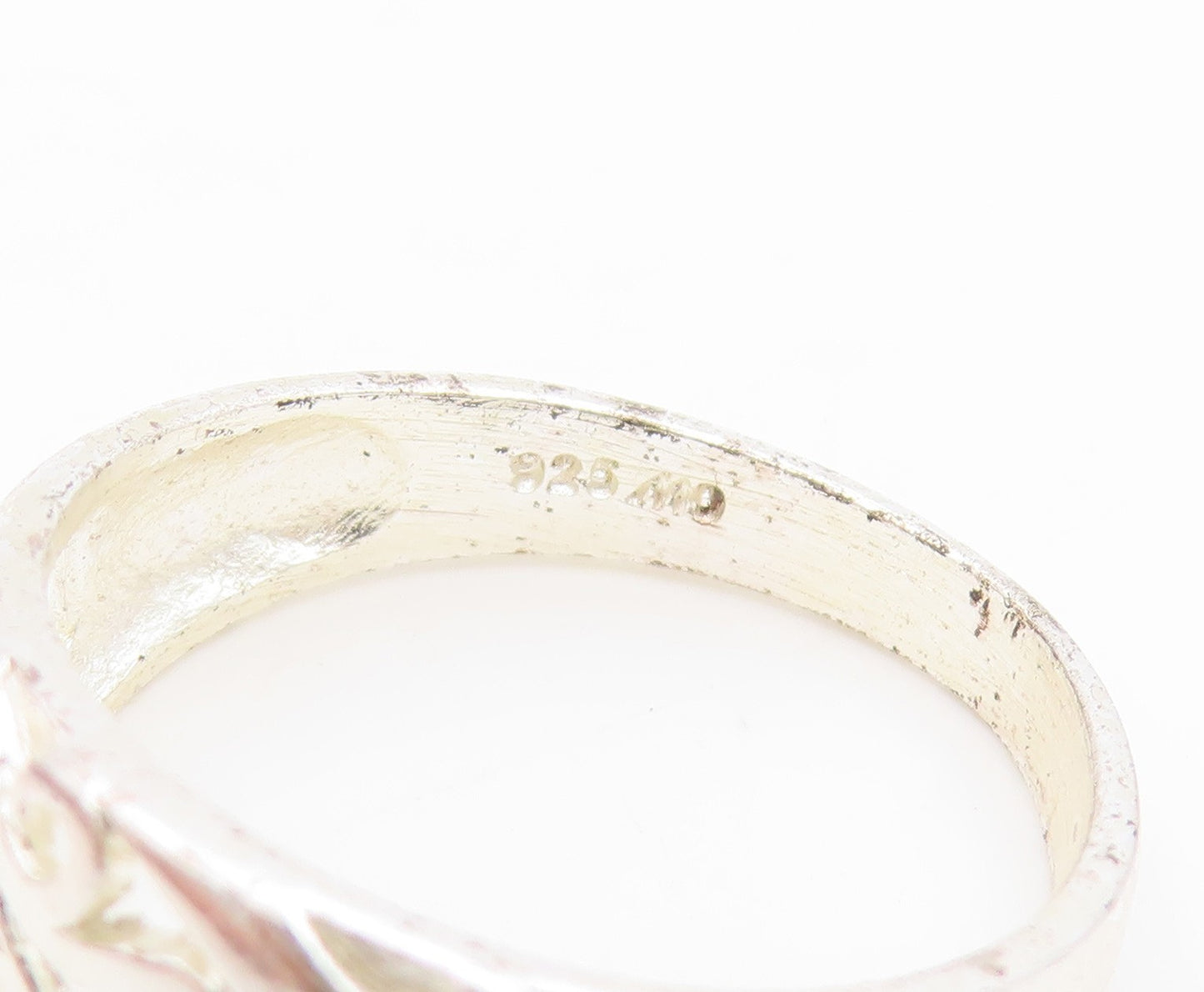 925 Sterling Silver Vintage Ring Modernist Open Scrollwork Dome  Sz 8  RG34563