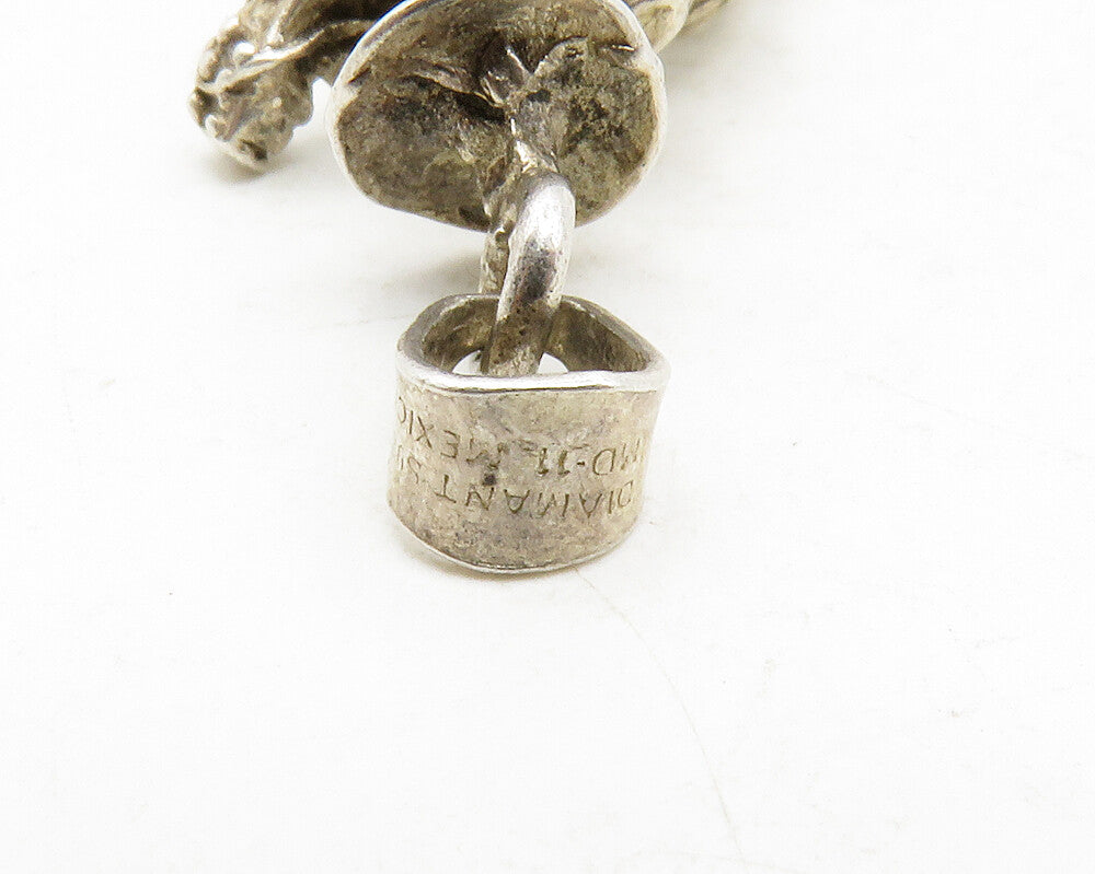 MEXICO 925 Sterling Silver  Vintage Petite Man Playing Guitar Pendant  PT10572