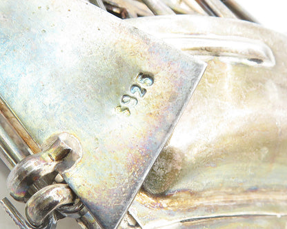 925 Sterling Silver  Vintage Dark Tone Sail Boat Sculpture Trinket  TR1774