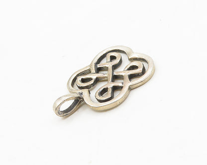 925 Sterling Silver  Vintage Shiny Open Celtic Knot Design Pendant  PT13850