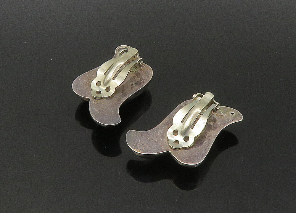 ZINA 925 Sterling Silver  Vintage Hollow Swirled Non Pierce Earrings  EG11162