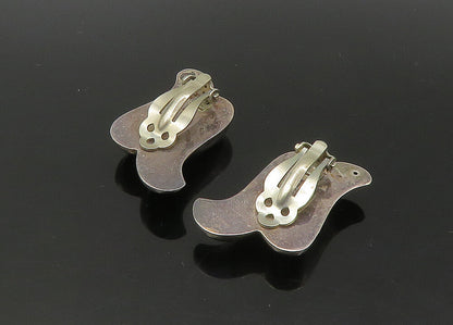 ZINA 925 Sterling Silver  Vintage Hollow Swirled Non Pierce Earrings  EG11162
