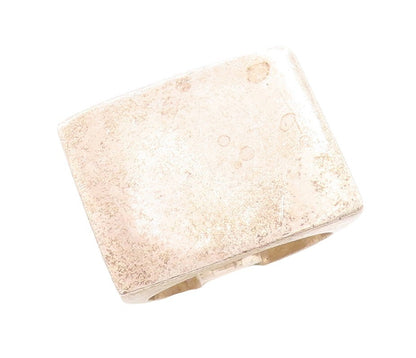 925 Sterling Silver Vintage Ring Designer Solid Large Rectangle   Sz 6.5 RG31447