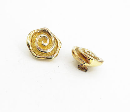 925 Sterling Silver  Vintage Sculpted Flower Motif Non Pierce Earrings  EG4442