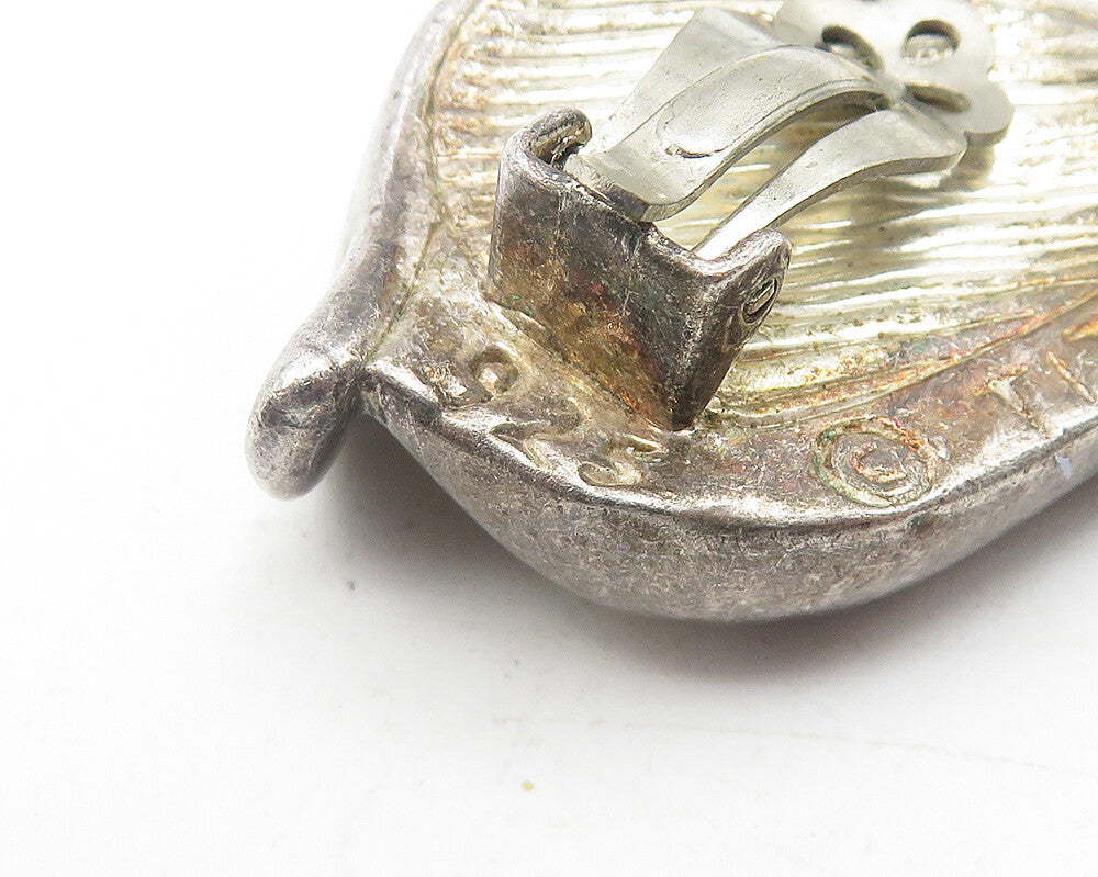 TITOK 925 Sterling Silver  Vintage Modernist Non Pierce Drop Earrings  EG6057