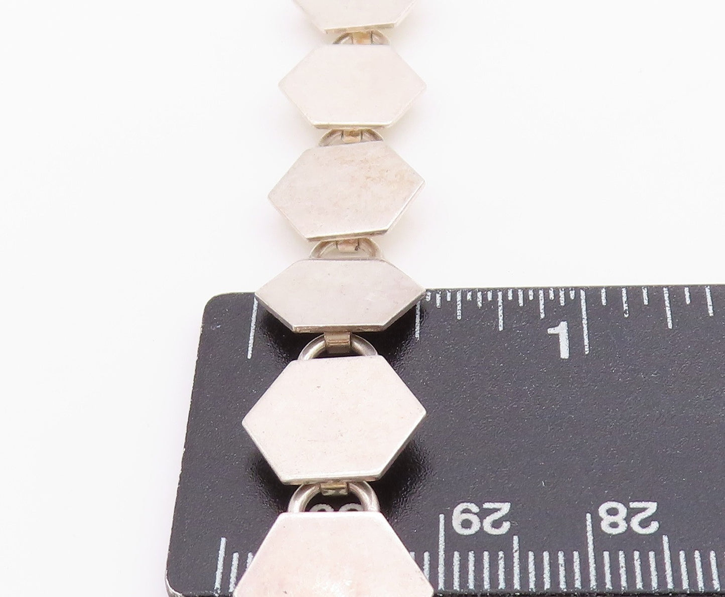 925 Sterling Silver Vintage Bracelet Minimalist Honeycomb Design Cutout  BT11308