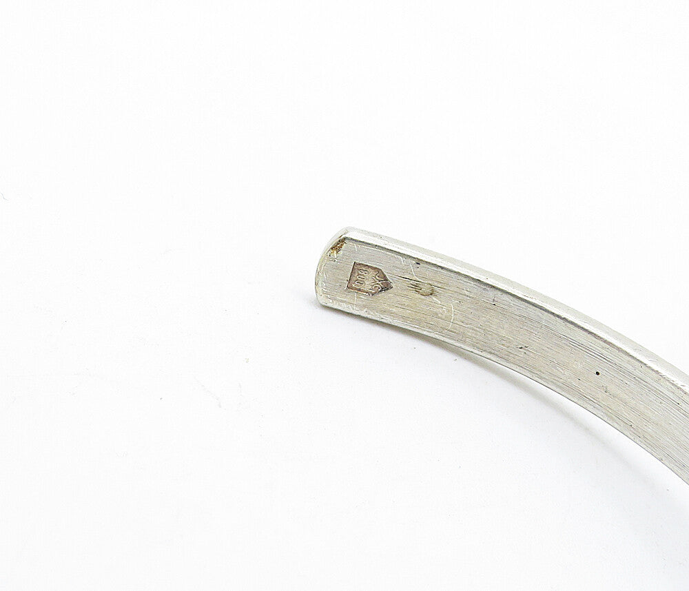 JG 925 Sterling Silver Vintage Dark Tone Modernist Cuff Bracelet  BT2327