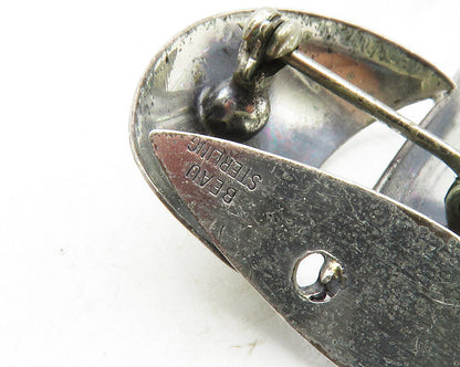 BEAU 925 Sterling Silver  Vintage Modernist Sail Boat Brooch Pin  BP4523