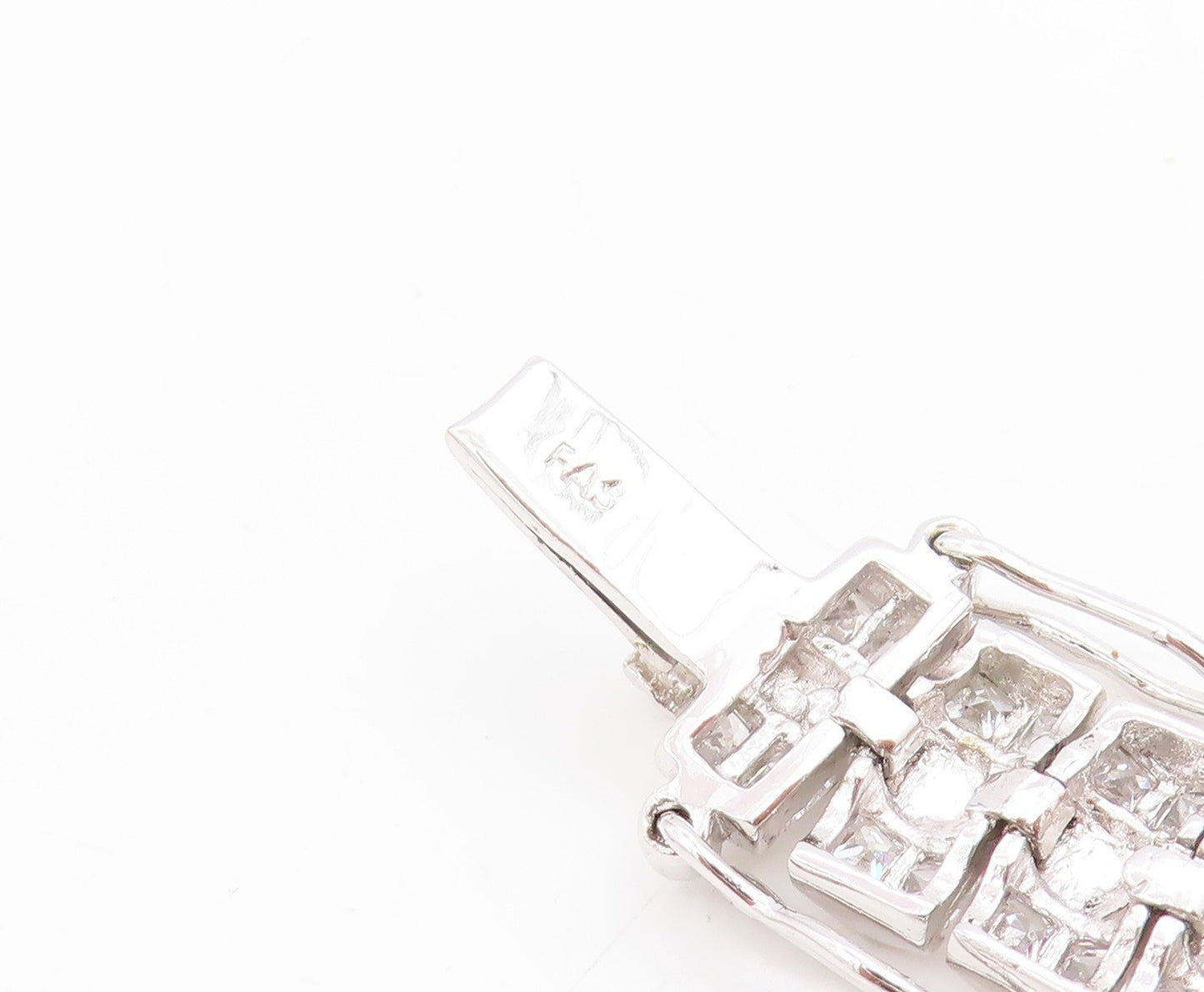 925 Sterling Silver Vintage Bracelet Sparkling CZ Modernist Tennis Link  BT11754