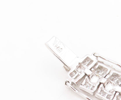 925 Sterling Silver Vintage Bracelet Sparkling CZ Modernist Tennis Link  BT11754