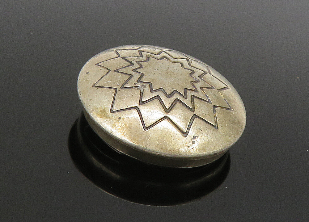 SOUTHWESTERN 925 Sterling Silver Vintage Shiny Etched Button Cover TR3127