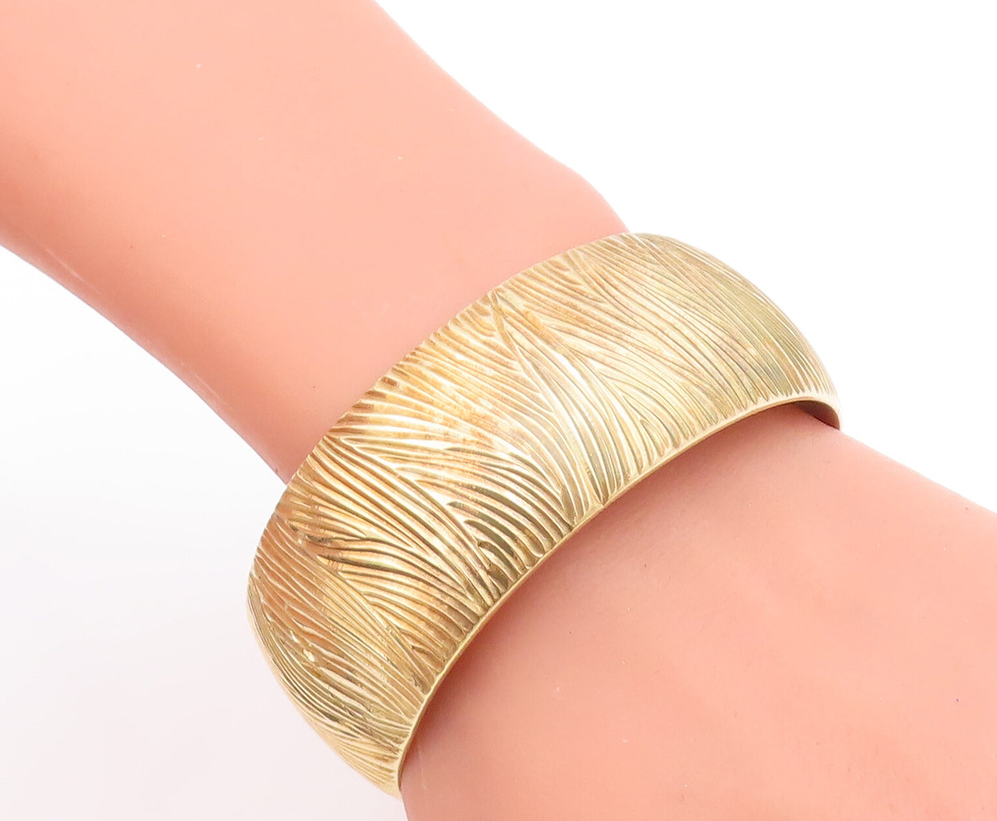 925 Sterling Silver Vintage Bracelet JACMEL Swirly Lines Grooved Bangle  BT10580