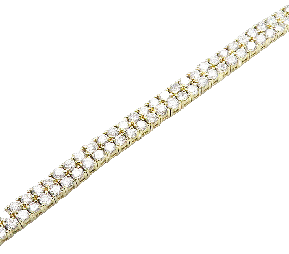 925 Sterling Silver  Shiny Cubic Zirconia Gold Plated Tennis Bracelet  BT6068