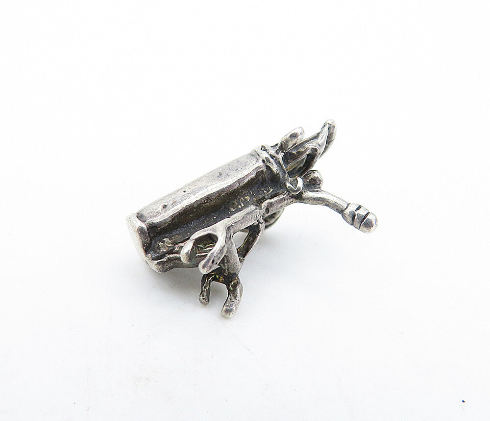 925 Sterling Silver  Vintage Petite Bag Of Golf Clubs Sports Pendant  PT4808