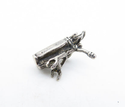 925 Sterling Silver  Vintage Petite Bag Of Golf Clubs Sports Pendant  PT4808