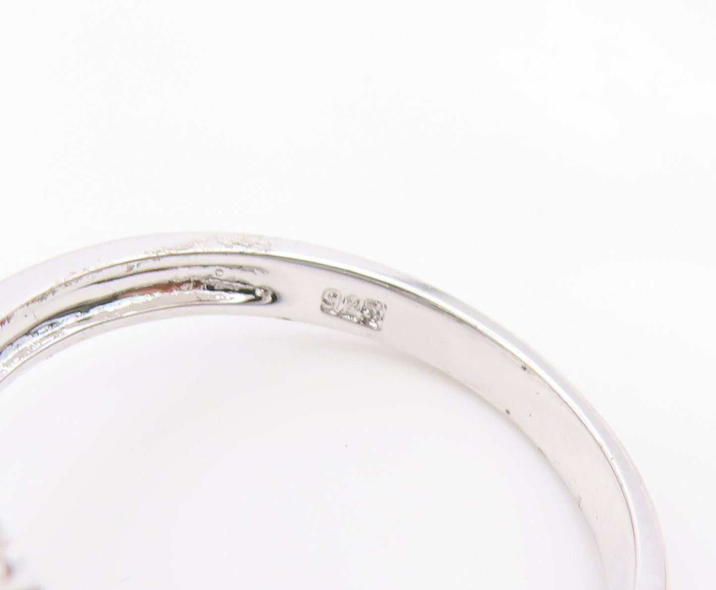 925 Sterling Silver Vintage Ring Sapphire Halo Topaz Flower Band  Sz 7  RG35635