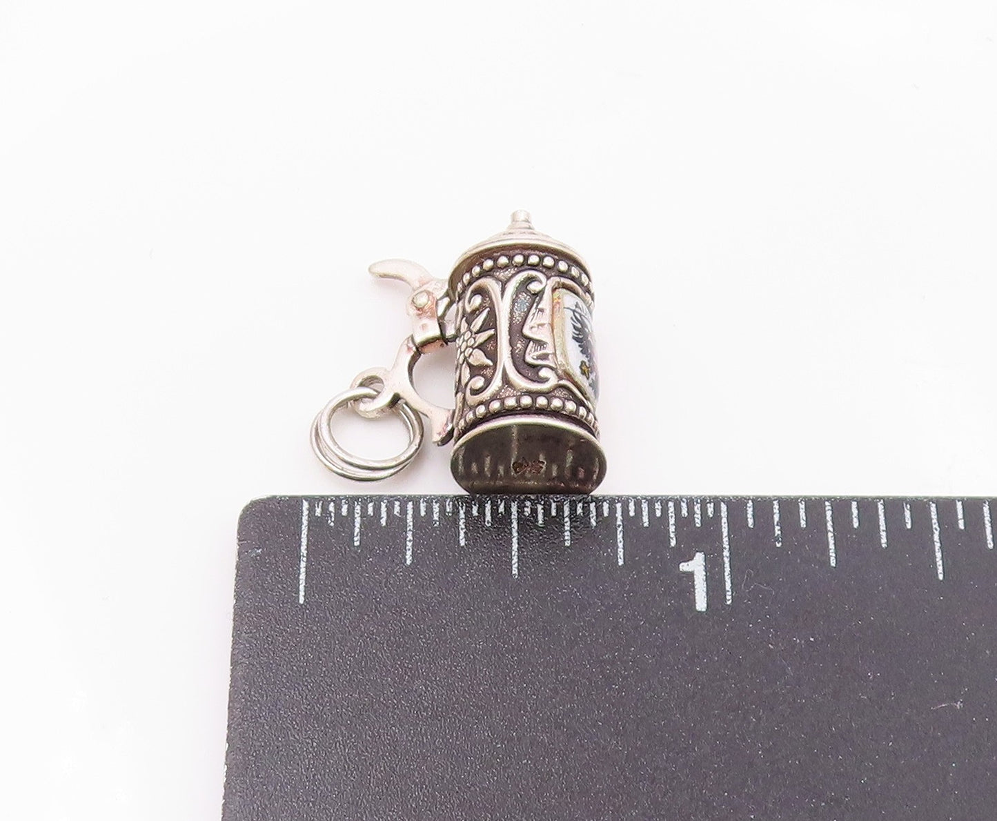 EUROPEAN 925 Silver  Vintage Petite German Style Beer Mug Pendant  PT19351