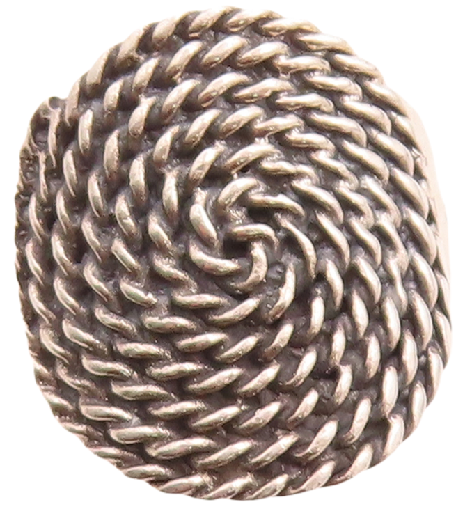 925 Sterling Silver Vintage Ring Twisted Rope Spiral Coil Carved  Sz 8  RG31645