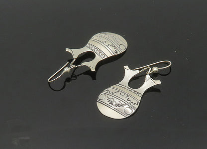 SILVER CLOUD 925 Sterling Silver  Vintage Etched Vase Dangle Earrings  EG10466