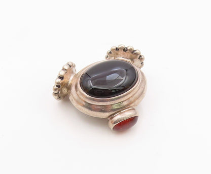 ESPO SIG 925 Sterling Silver  Vintage Cabochon Cut Black Onyx Pendant  PT17049