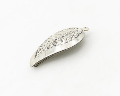 DANECRAFT 925 Sterling Silver  Vintage Swirly Floral Leaf Brooch Pin  BP6752