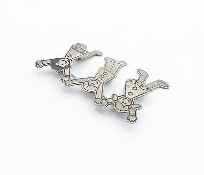 EFS MEXICO 925 Silver  Vintage Happy Children Holding Hands Brooch Pin  BP2111