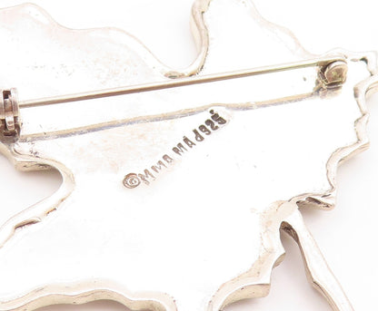 MMA 925 Sterling Silver  Vintage Modernist Single Leaf Brooch Pin  BP9451