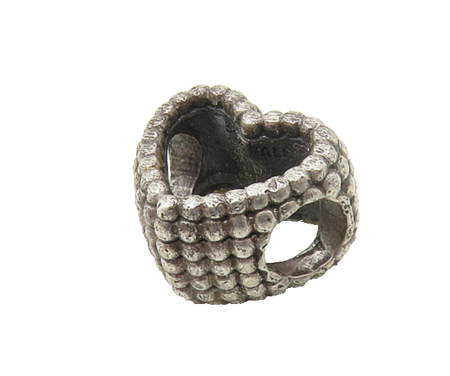 PANDORA 925 Sterling Silver  Vintage Love Heart Slide Pendant  PT14457