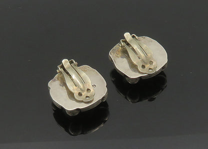 MEXICO 925 Sterling Silver  Vintage Shiny Dome Non Pierce Earrings  EG10398