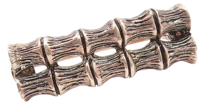 DESIGNER 925 Sterling Silver  Vintage Petite Double Bamboo Brooch Pin  BP9076
