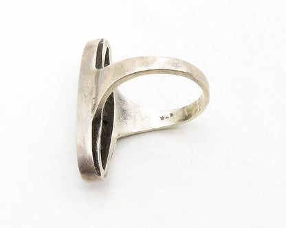 925 Silver Vintage Mother Of Pearl & Multi Stone Cocktail Ring Sz 5 RG12990