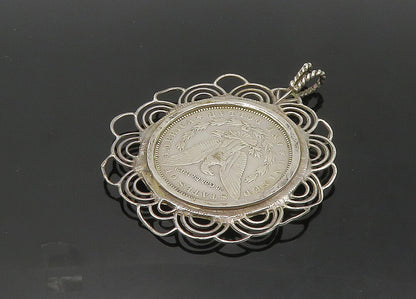 925 Sterling Silver  Vintage 1888 One Dollar U.S. Coin Pendant  PT16854