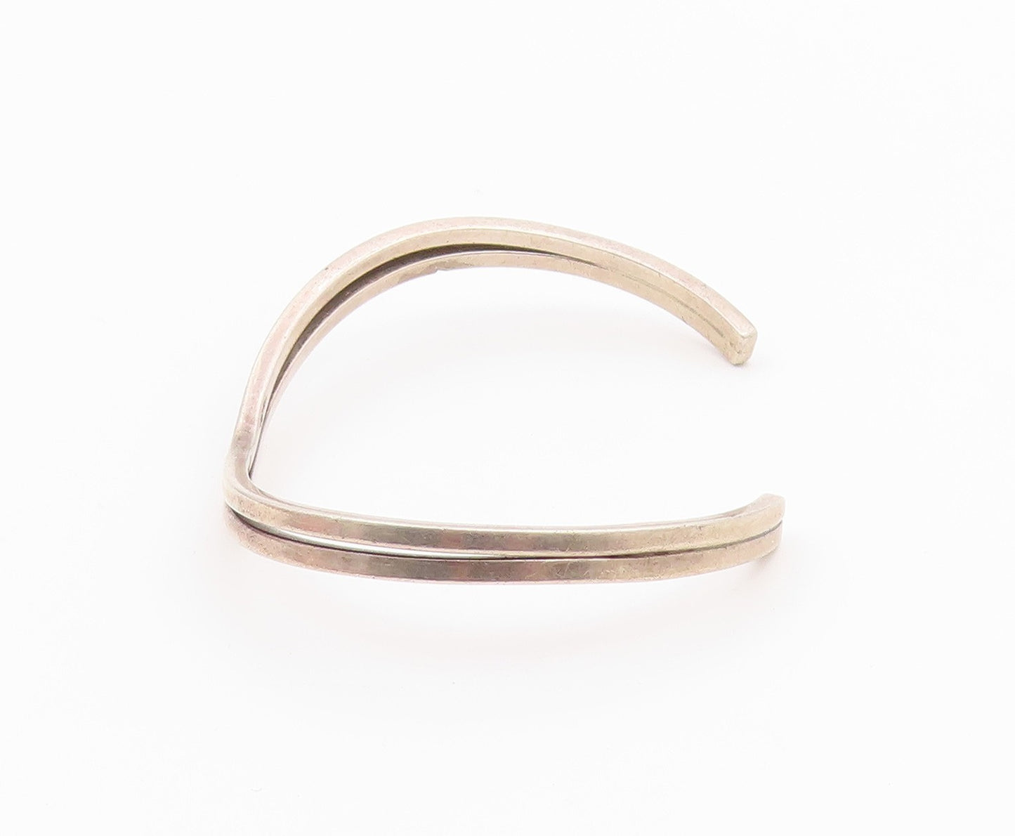 LAZZARI 925 Sterling Silver  Vintage Shiny Pointed Cuff Bracelet  BT9054