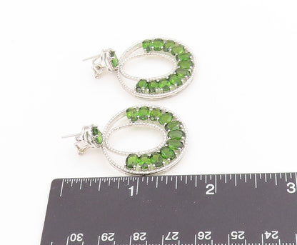 925 Sterling Silver Vintage Earrings Oval Gemstone Chandelier Dangles  EG13773
