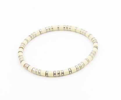 925 Sterling Silver  Vintage Shiny Patterned Round Bangle Bracelet  BT8961