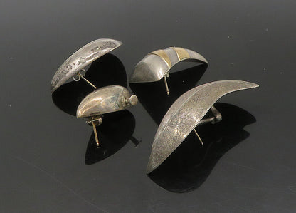 DESIGNER 925 Silver & 14K GOLD  Vintage 2 Tone Lot Single Earrings  EG11385