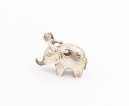 925 Sterling Silver Vintage Pendant Lucky Majestic Elephant Figurine  PT25606