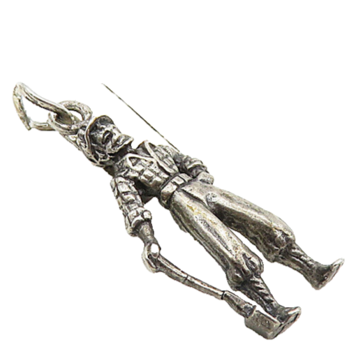POST BELL TRADING 925 Silver  Vintage Oxidized Man With Shovel Pendant  PT6951