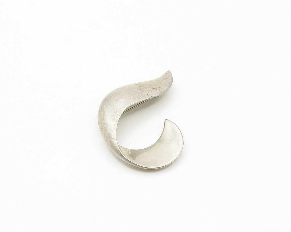 ESPO SIG 925 Sterling Silver  Vintage Smooth Shiny Swirl Brooch Pin  BP7032