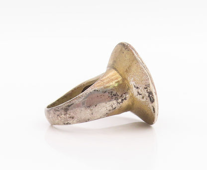 925 Sterling Silver Vintage Ring Antique Designer Puffed  Sz 7.5  RG33157