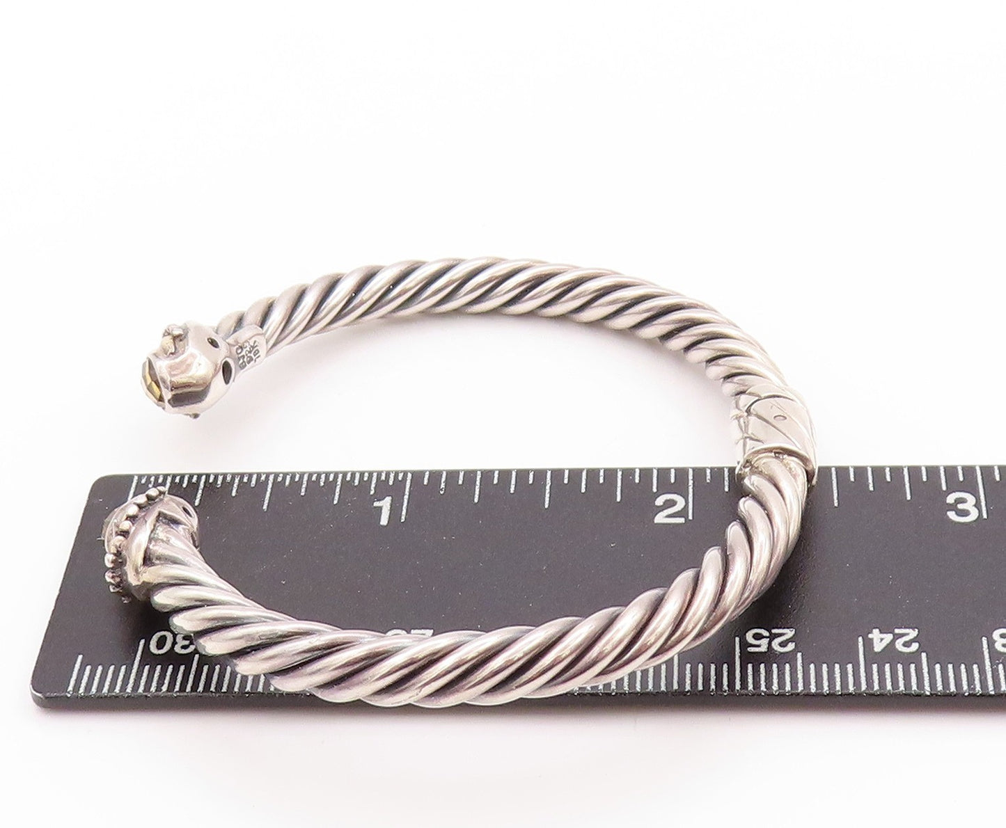 18k Gold 925 Sterling Silver Vintage Bracelet SAMUEL BENHAM Smoky Quartz BT11183