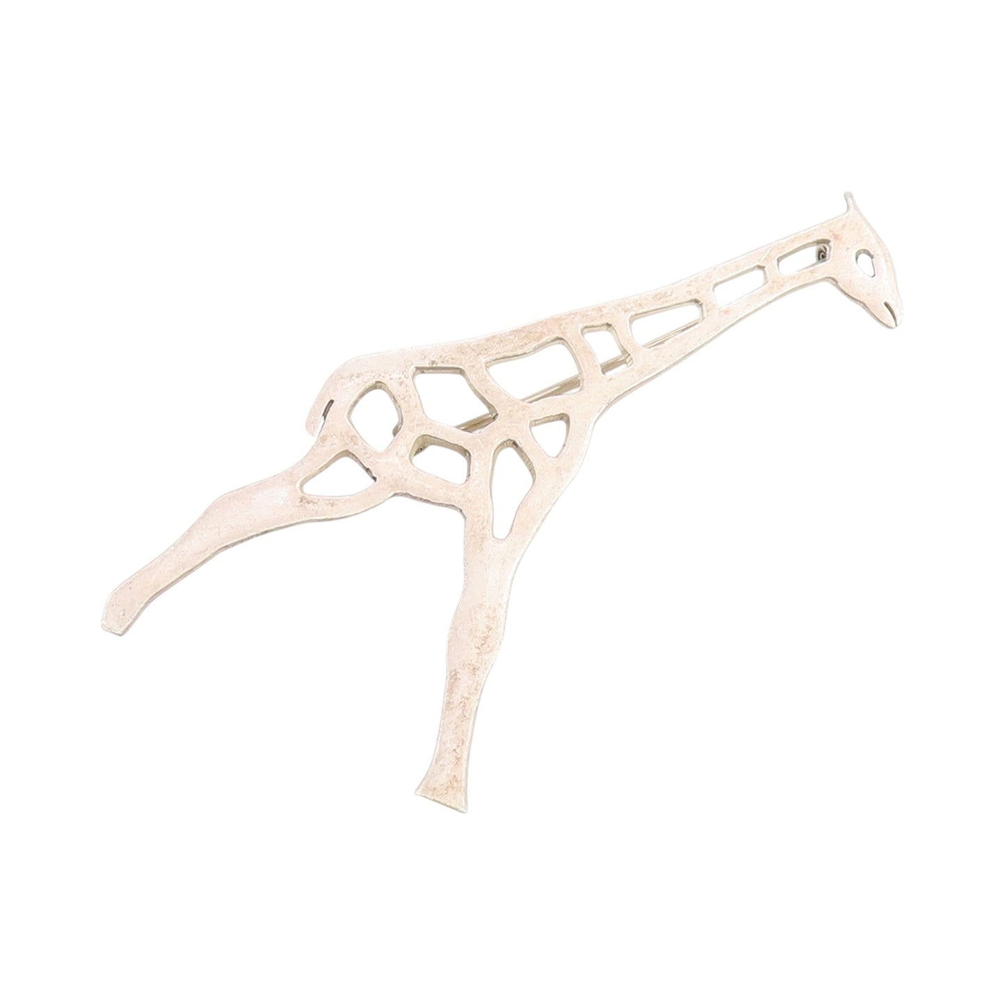 925 Sterling Silver Vintage Brooch Solid Cutout Giraffe  BP11748